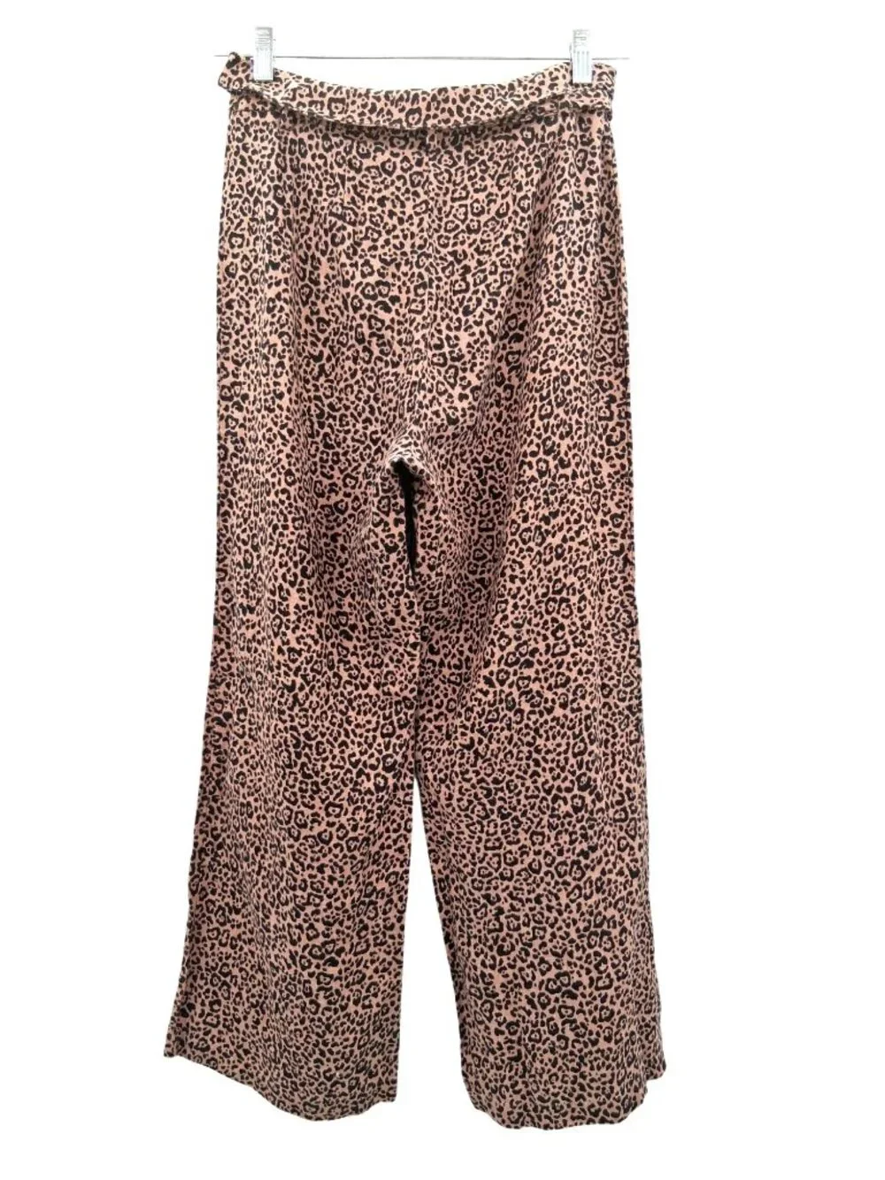 Reformation JACKIE Leopard Print Wide Leg Crop Linen Pants Size 4